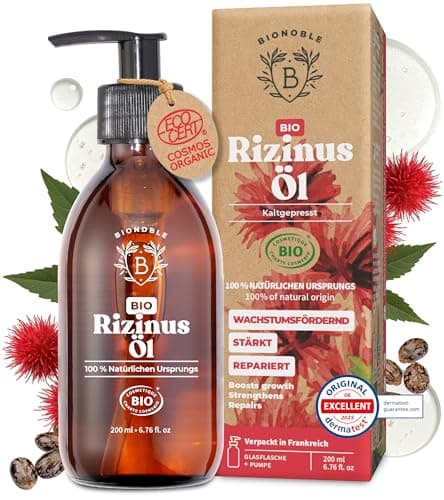 BIONOBLE Jojobaöl Bio Kaltgepresst für Sehnenpflege und Pickelregulation - Haare, Gesicht, Körper, Nägel - Hexanfrei, V