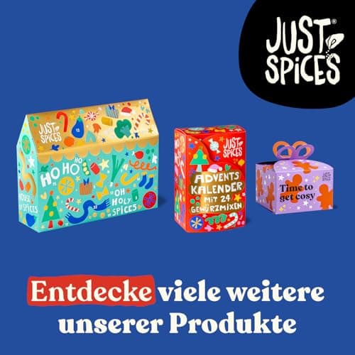Just Spices Medium Gewürz Adventskalender 2025 - 24 leckere Gewürzmixe und Rezepte, 20 Gewürztütchen und 4 Dosen in Orig