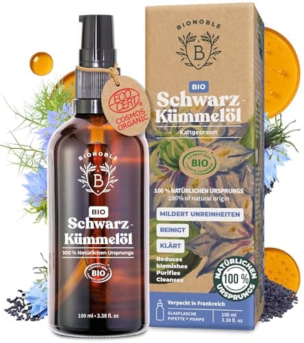 BIONOBLE Jojobaöl Bio Kaltgepresst für Sehnenpflege und Pickelregulation - Haare, Gesicht, Körper, Nägel - Hexanfrei, V