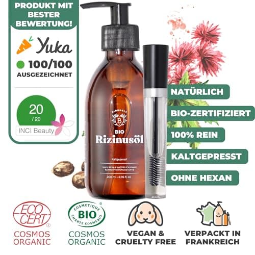 BIONOBLE Jojobaöl Bio Kaltgepresst für Sehnenpflege und Pickelregulation - Haare, Gesicht, Körper, Nägel - Hexanfrei, V