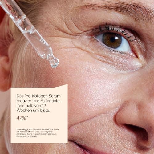 JUNGLÜCK Pro-Kollagen Serum - Vegan | Anti Alternations Gesichtsserum mit Peptide Komplextightt die Haut und mindert Fal