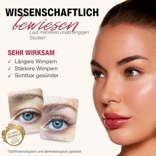 Rogold Roselash Wimperlotion Natürliches Serum Für Lange, Dichte Und Dickere Wimpern - Zu 95% Naturliche Inhaltsstoffe -