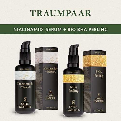 Satin Naturel Niacinamide Serum 100ml - Vegan - Gegen Überschüssiges Öl und Rötungen - Beseitigt Hautunreinheiten - Vita