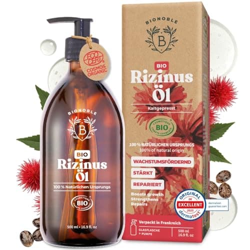 BIONOBLE Jojobaöl Bio Kaltgepresst für Sehnenpflege und Pickelregulation - Haare, Gesicht, Körper, Nägel - Hexanfrei, V