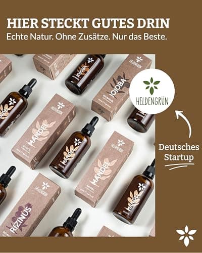 Heldengrün® BIO Jojobaöl - Sanftes Gesichtsöl & Haarepflege - Kosmetik für Gesicht, Haut & Haare COSMOS Organic von Ecoc