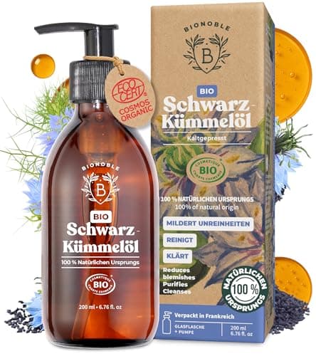 BIONOBLE Jojobaöl Bio Kaltgepresst für Sehnenpflege und Pickelregulation - Haare, Gesicht, Körper, Nägel - Hexanfrei, V
