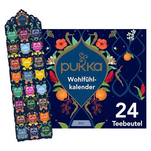 Pukka Bio Tee Geschenkset Wohlfühlkalender 2025 12 Tee Varianten EU Organic Soil Association