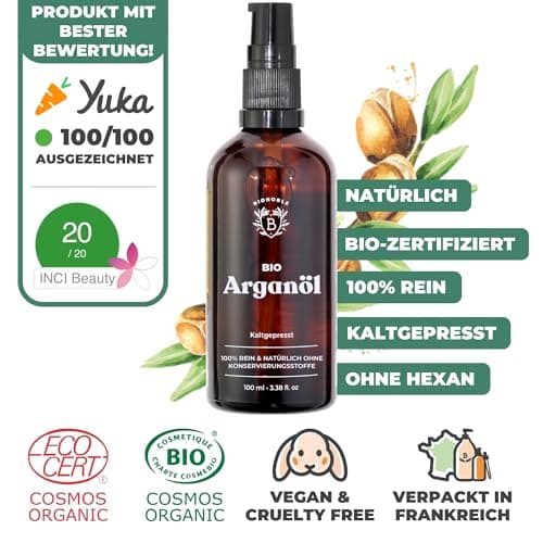 BIONOBLE Jojobaöl Bio Kaltgepresst für Sehnenpflege und Pickelregulation - Haare, Gesicht, Körper, Nägel - Hexanfrei, V