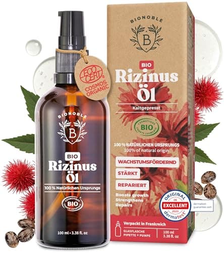 BIONOBLE Jojobaöl Bio Kaltgepresst für Sehnenpflege und Pickelregulation - Haare, Gesicht, Körper, Nägel - Hexanfrei, V