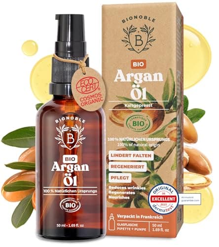 BIONOBLE Jojobaöl Bio Kaltgepresst für Sehnenpflege und Pickelregulation - Haare, Gesicht, Körper, Nägel - Hexanfrei, V