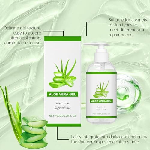 100% Rein Aloe Vera Feuchtigkeitscreme - 100ml für Beruhigende Hautpflege nach Sonnenbad, Natürliche Aloe-Creme für Gesi