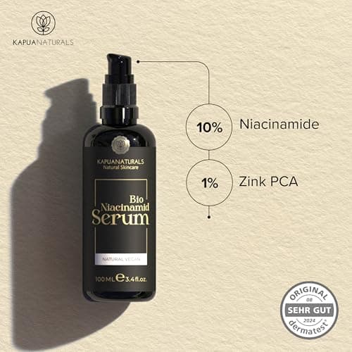 Bio Niacinamide Serum Hochdosiert für reife Haut 100ml • 10% Niacinamide + 1% Zink • Verkleinert Poren & verringert Flec