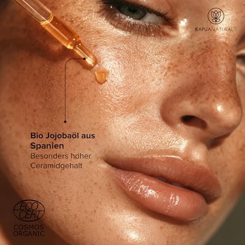 Jojobaöl Bio Kaltgepresst - 100ml - COSMOS Zertifiziert - Für Haare und Gesicht - Reguliert Sebum, Anti-Pickel - Ceramid