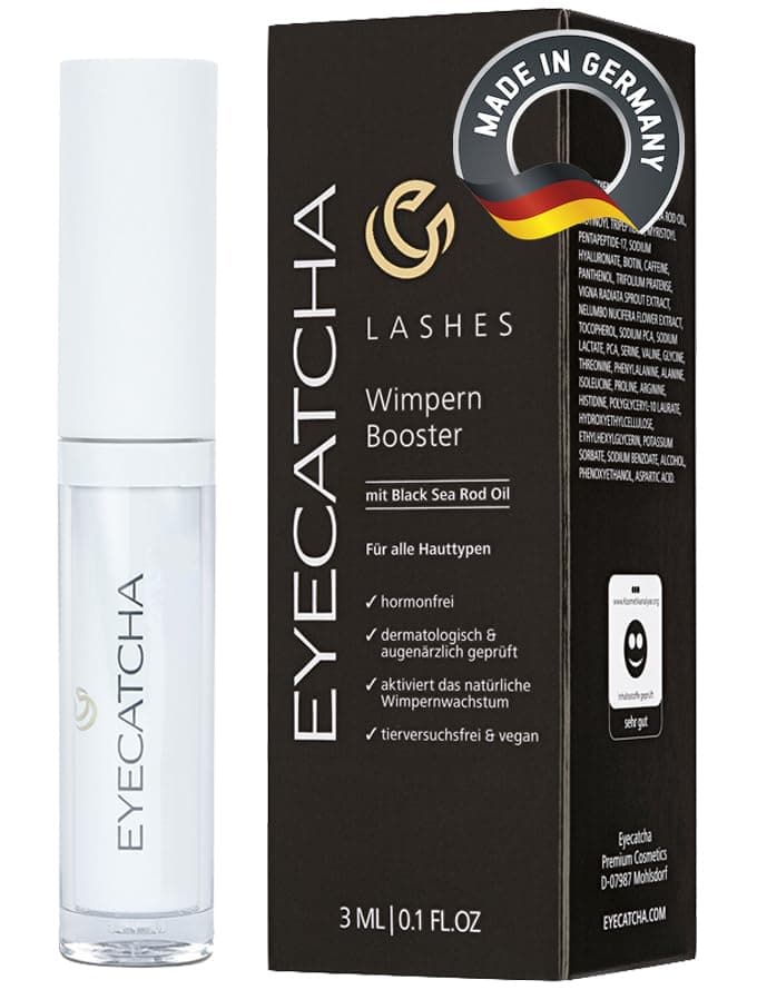 Wimpernserum hormonfrei - mit Black Sea Rod Oil – Wimpern Booster für lange Wimpern | Testgewinner 2025 | 3ml