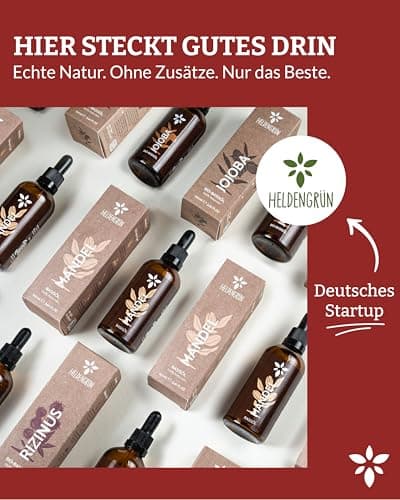 Heldengrün® BIO Jojobaöl - Sanftes Gesichtsöl & Haarepflege - Kosmetik für Gesicht, Haut & Haare COSMOS Organic von Ecoc