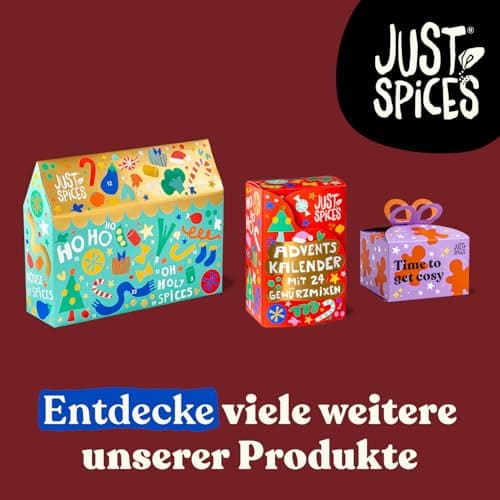 Just Spices Medium Gewürz Adventskalender 2025 - 24 leckere Gewürzmixe und Rezepte, 20 Gewürztütchen und 4 Dosen in Orig