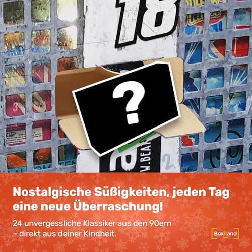 UMBRELLA® Retro Vintage Adventskalender 24x Süßigkeiten – Erinnerungen aus den 80ern, 90ern & 2000ern – Perfekt zum Nasc