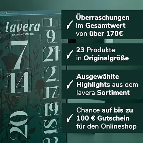 Lavera Adventskalender 2025 – Beauty Adventskalender für Frauen mit Naturkosmetik – 24 Überraschungen für Hautpflege, Ge