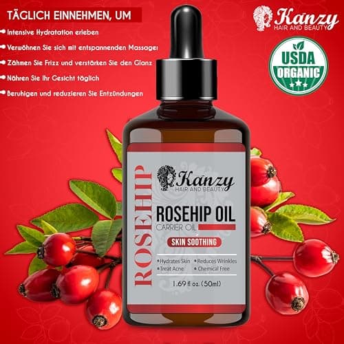 Kanzy Bio-Kalte-Druck-Jojobaöl 100% Reines Gold 120ml Gesichts- und Körperöl, Vegan & Hexanfrei, Anti-Falten, NATURALLY
