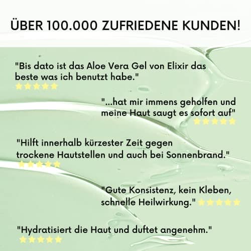 ELIXR Aloe Vera Gel BIO fürnatürliche Hautpflege I Zertifizierte Naturkosmetik I 230 ml I 100% Rein und Natürlich