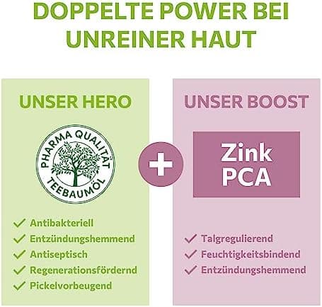Mein Teebaumöl Gesichtswasser 2x 150 ml Pickelreduktion - natürlichen Teebaumöl, vegan & klimaneutral, mud-alpha Pickeln