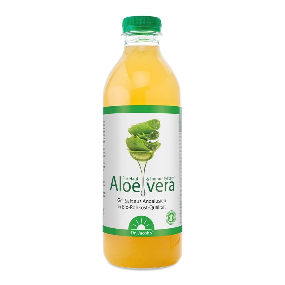 Dr. Jacob’s Aloe-vera-Gel-Saft BIO 1 Liter | Bio-Natürlich mit Vitamin C | Ohne Zucker & Konservierungsstoffe | EU Organ