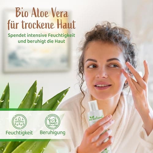 Bio Aloe Vera Gel Haare & Körper 2in1 | Made in Germany | Biologisches Aloe Vera Haar- und Körpergel 100 % Bio  
Bio Alo
