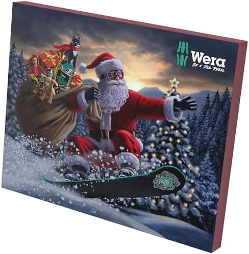 Wera Adventskalender 2025 - 28-teilig mit Schraubwerkzeugen für 18 Schraubprofile
| Wera 05136610001 Adventskalender 20