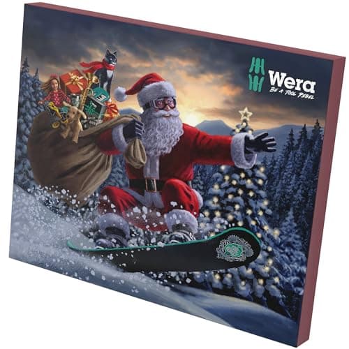 Wera Adventskalender 2025 - 28-teilig mit Schraubwerkzeugen für 18 Schraubprofile
| Wera 05136610001 Adventskalender 20