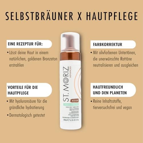 ST. MORITZ Selbstbräuner Face Mist - Für ein sanftes Bronzieren des Gesichts, ideal für tägliche Verwendung - Mit Pflanz