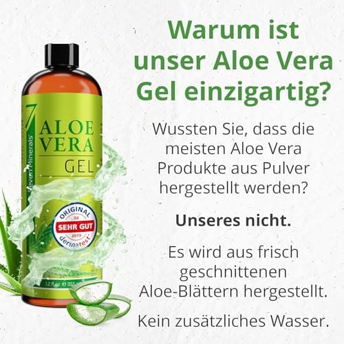 Aloe Vera Gel 99% Bio - 355 ml | ÖKO-TEST Sehr Gut | 100% Natur & Ohne Duftstoffe - Veganer Formel OHNE XANTHAN - aus EC