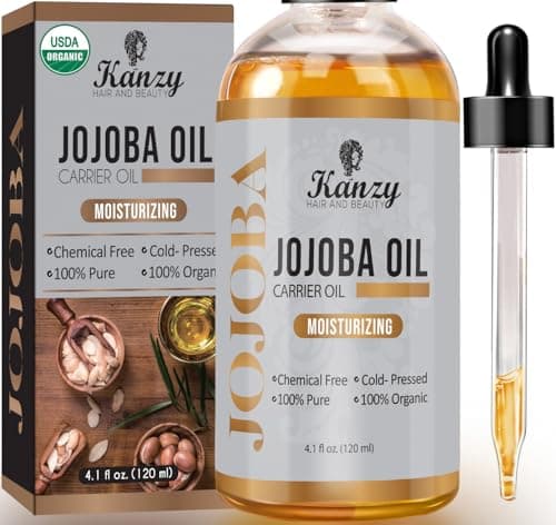 Kanzy Bio-Kalte-Druck-Jojobaöl 100% Reines Gold 120ml Gesichts- und Körperöl, Vegan & Hexanfrei, Anti-Falten, NATURALLY