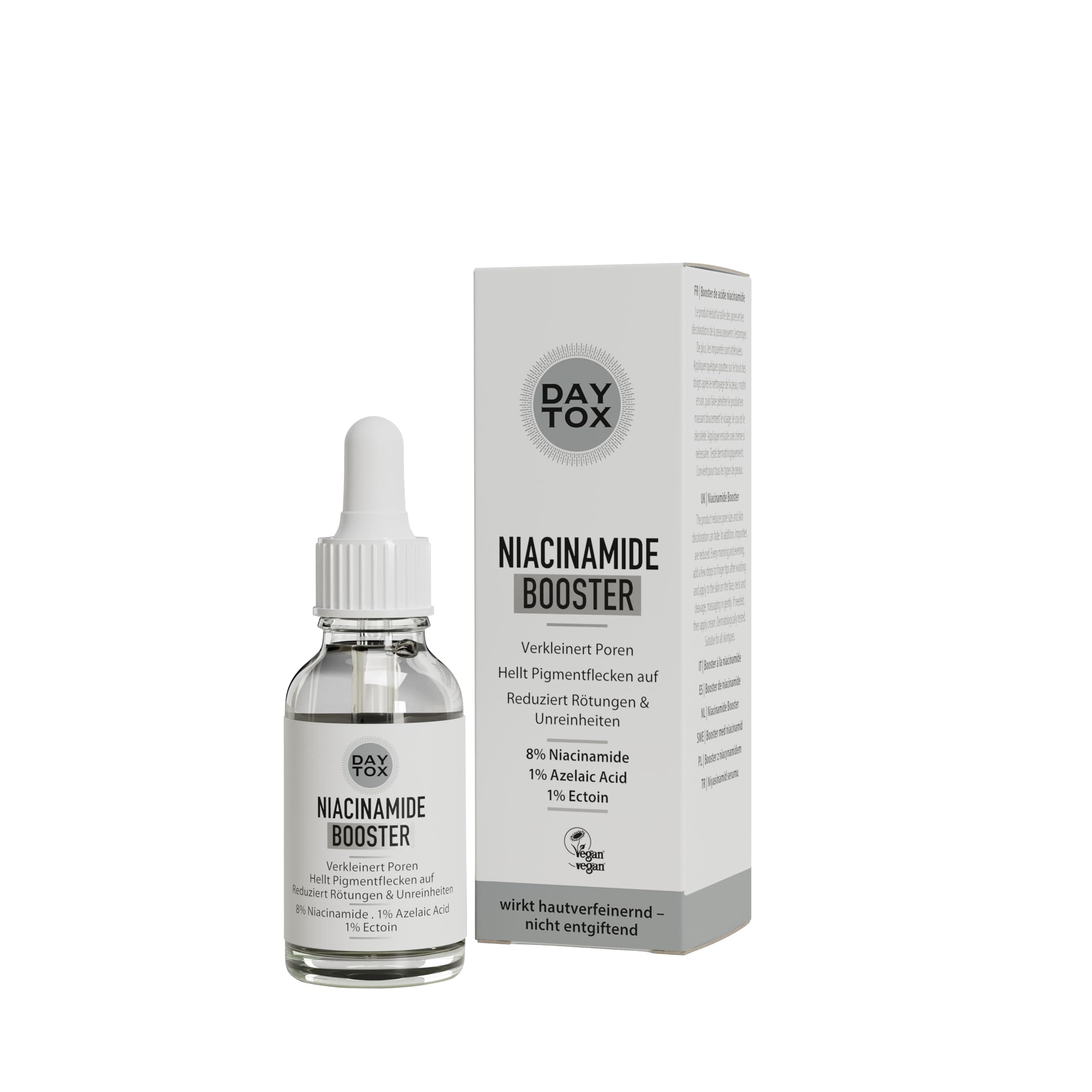 DAYTOX Hochdosierter Niacinamid Booster Gesichtsserum - reduziert Pigmentflecken & Rötungen - für alle Hauttypen - 20ml