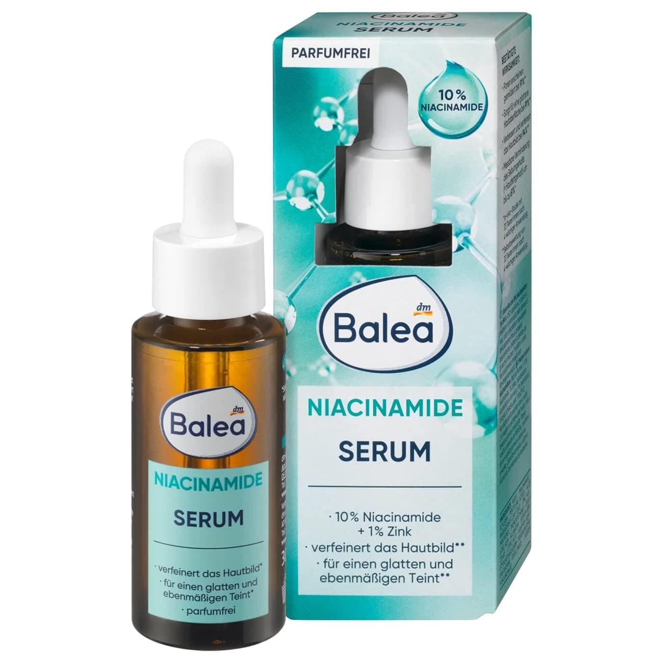 Balea Niacinamide Serum 30 ml für reife Haut
| Balea Niacinamide Serum 30 ml zur Feinerschmiere
| Balea Niacinamide Ser