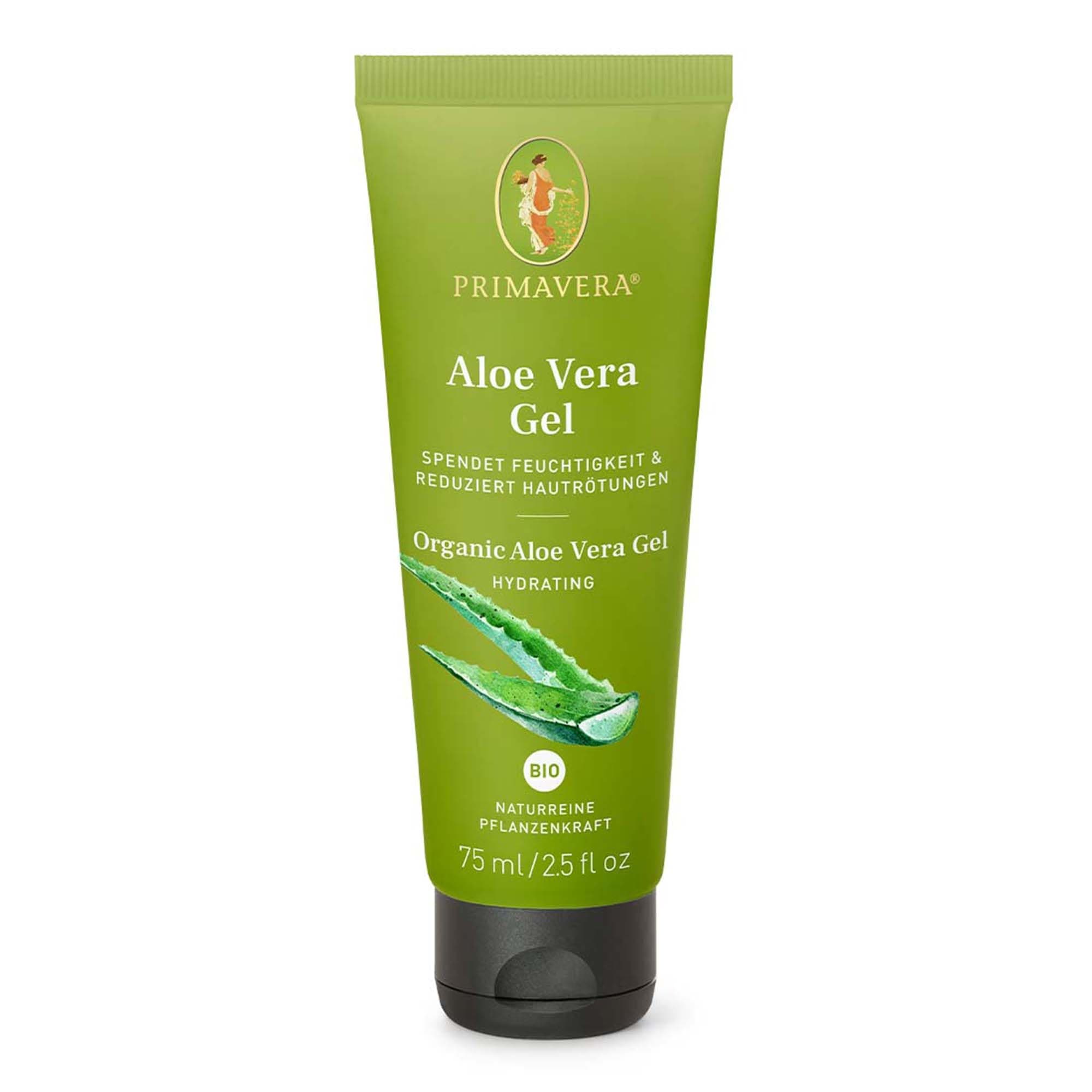PRIMAVERA Aloe Vera Gel bio - veilich feuchtigkeitspendend - beruhigt Haut und reduziert Rötungen - vegan - 75 ml - Afte