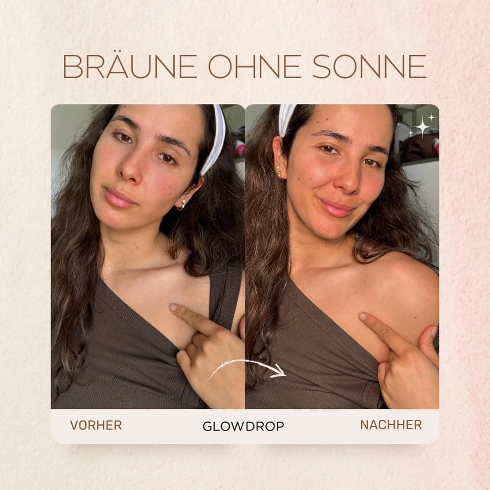 SUN Selbstbräunungskonzentrat – Flüssiges vegan Selftan Serum – Für natürliche und streifenfreie Bräune – Zu Gesichtspfl
