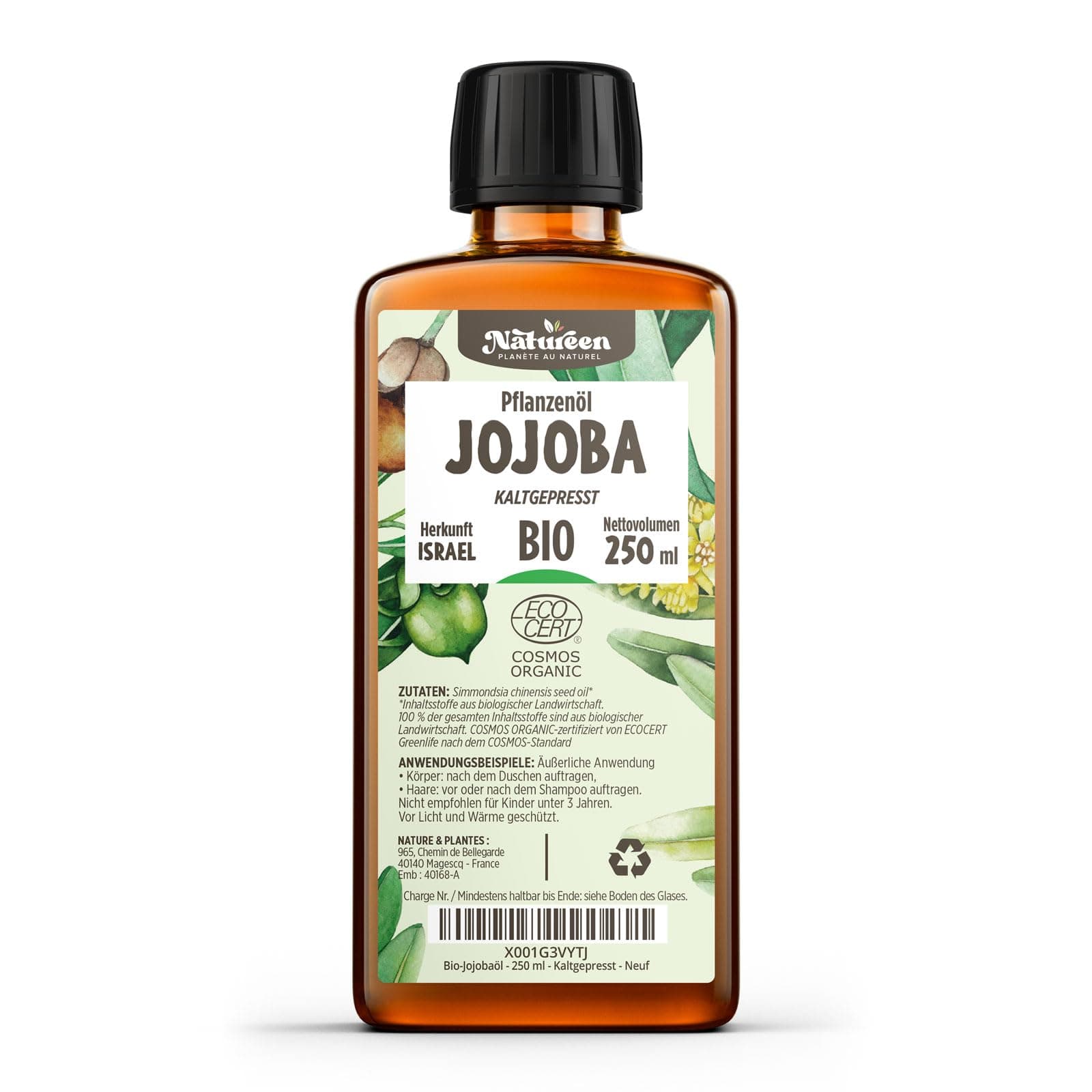 Jojobaöl Bio - Rein, Natürlich & Kaltgepresst, Vegani für Haare und Nägel