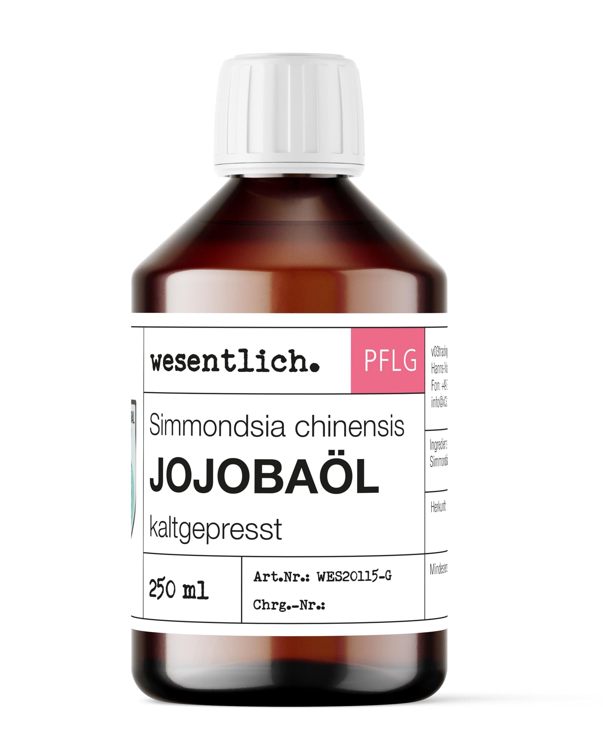 Wesentlich - Nativ 100% Reines Jojobaöl 250ml | Vegan | Haut - Haare - Bart und Kopfhaut | Gesicht und Nägel | Naturrein