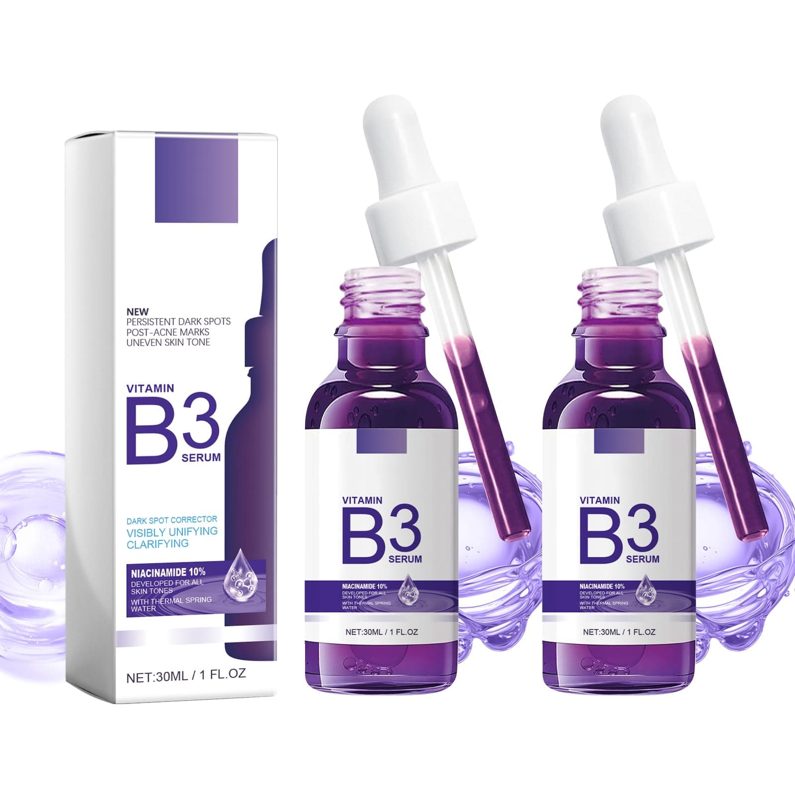 B3 Niacinamid Serum Für Das Gesicht – Minimiert Poren Und Strafft Mit Hyaluronsäure | Feuchtigkeitsserum Für Ein Pralles