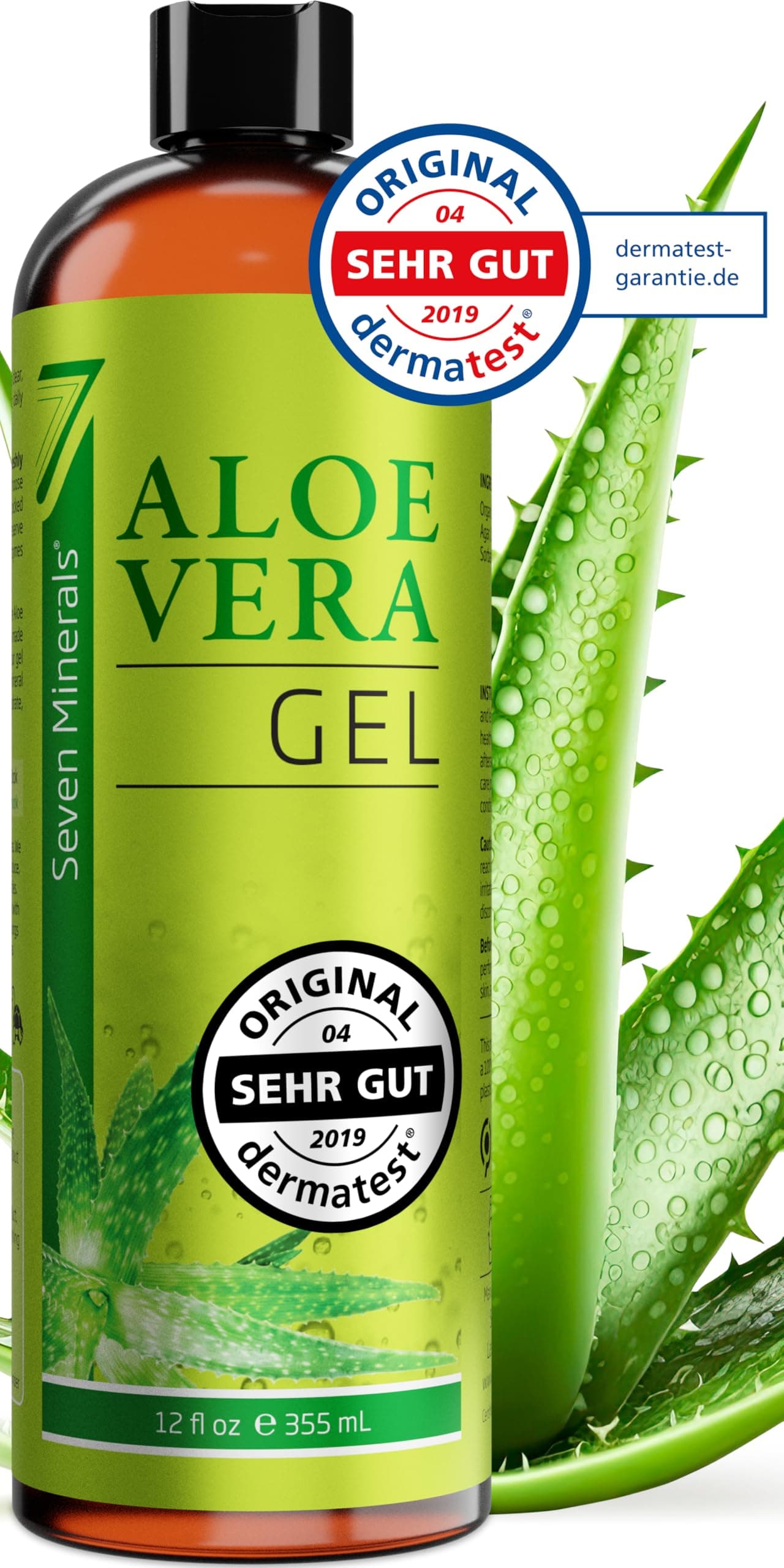 Aloe Vera Gel 99% Bio - 355 ml | ÖKO-TEST Sehr Gut | 100% Natur & Ohne Duftstoffe - Veganer Formel OHNE XANTHAN - aus EC
