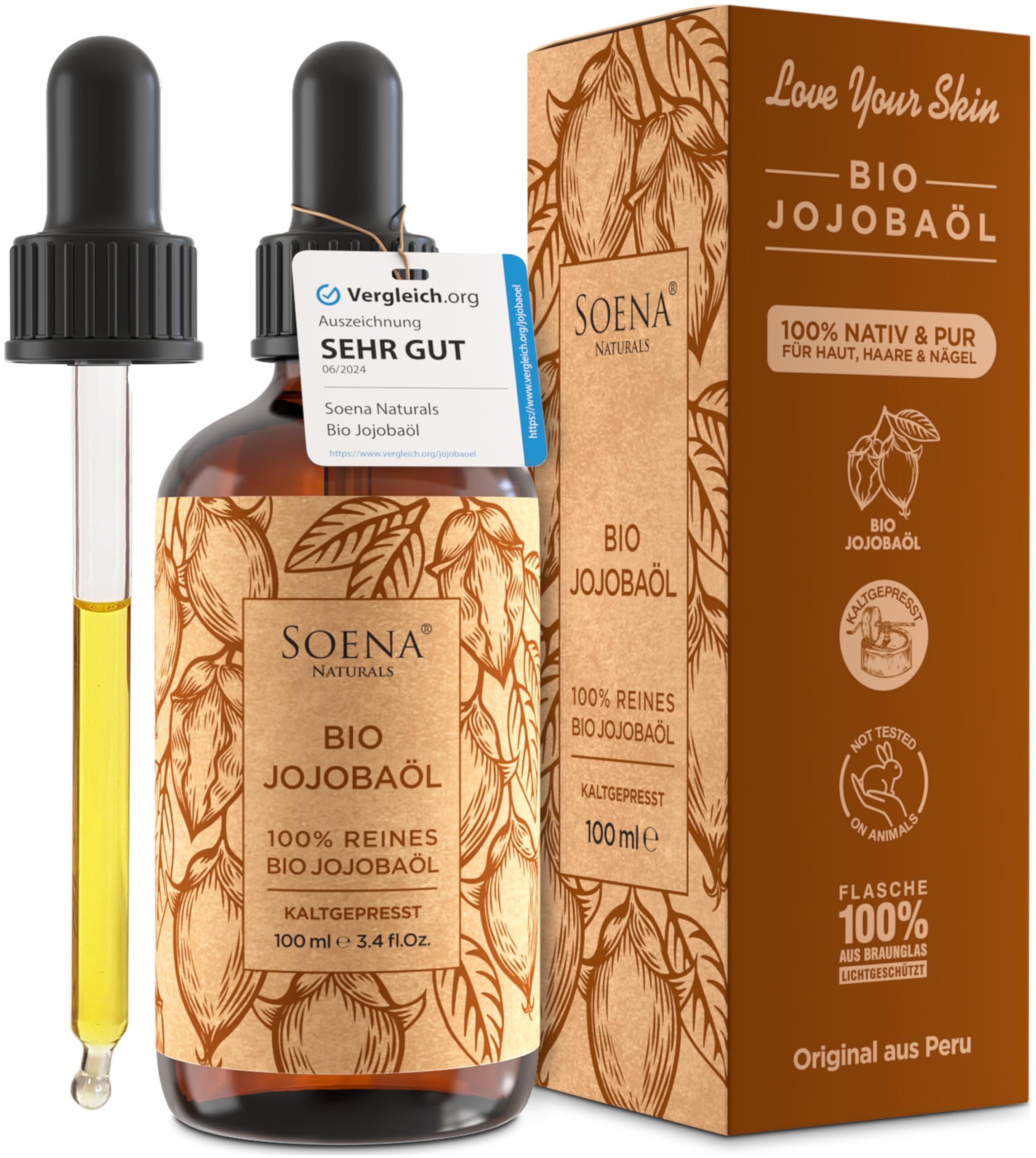 JOJOBAÖL BIO Kaltgepresst | Für Haare, Haut und Nägel - 100% Natürlich & Rein | Anti-AgingMade in Germany  
JOJOBAÖL BIO