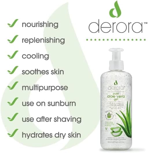 Derora Aloe Vera Gel | 100% Reine, Organische Aloe-Inhaltsstoffe zur Hautheilung | Tierversuchsfrei & Vegan, 500 ml