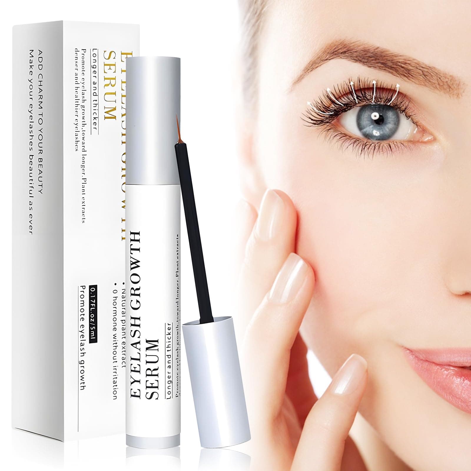 Wimpernwachstumsserum Augenbrauen Serum 5ML - Für Längeres, Dickeres, Volleres Wachstum mit langanhaltender Wirkung