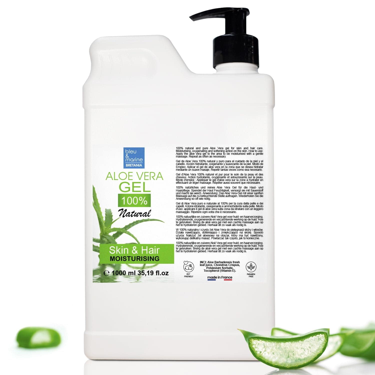 **100% Reines Aloe Vera Gel aus Bio-Pflanzen der Kanarischen Inseln für Babys und Haustiere, Feuchtigkeitscreme, Gesich